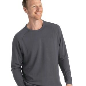 Free Fly XXL Mens Men's Bamboo Lightweight Fleece Crew Black Sand